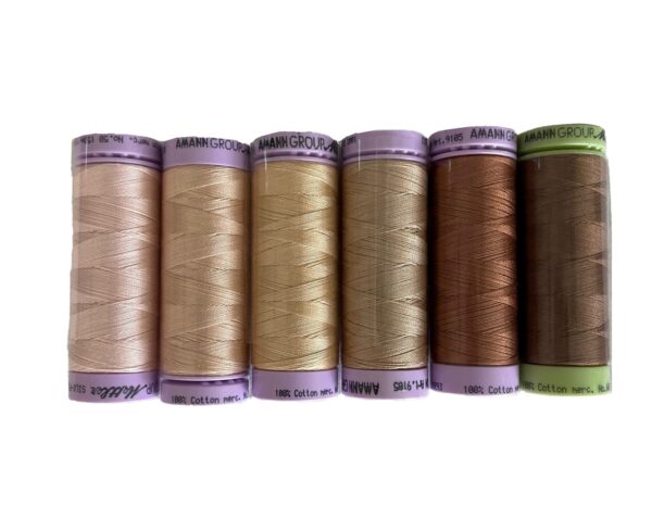 Cotton sewing thread with espresso