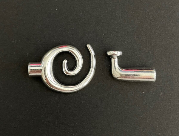 Silver plated swirl toggle