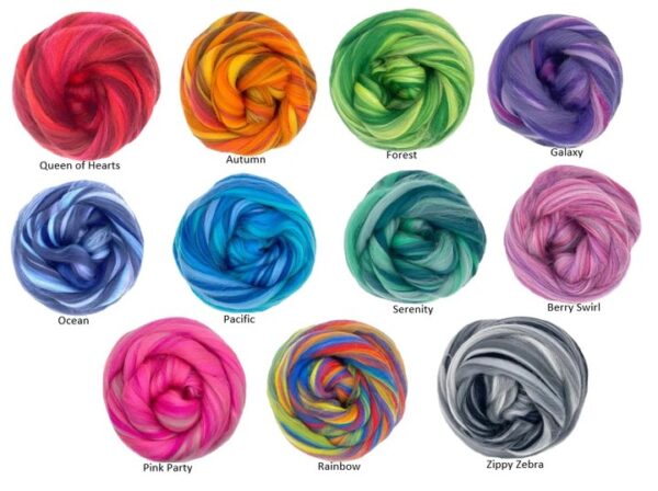 Merino wool roving blended colors