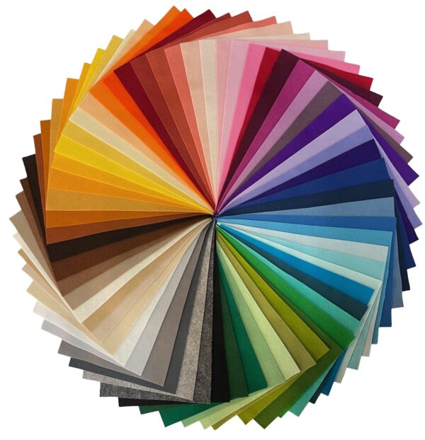 62 colors merino wool felt