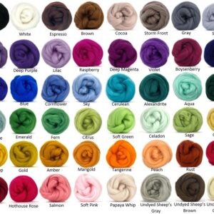 Corriedale wool roving colors