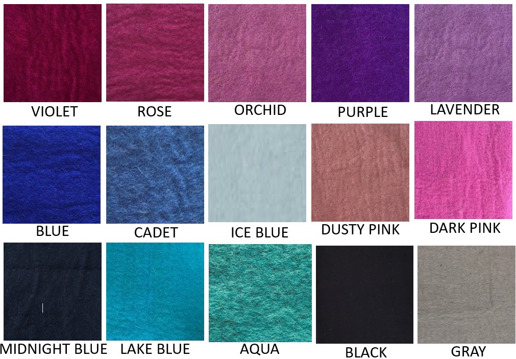 PRE-ORDER, Wool Felt Swatches, 100% Wool, Color Samples, Merino