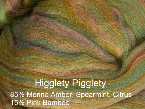 Merino wool and bamboo top roving higgelty piggelty
