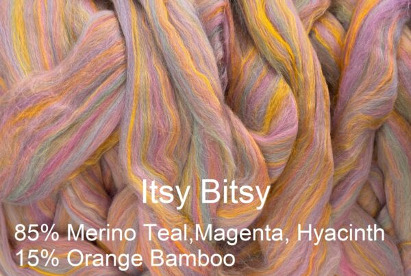 Itsy Bitsy Bamboo and merino wool top roving