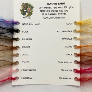Brushed Mohair Yarn swatch card