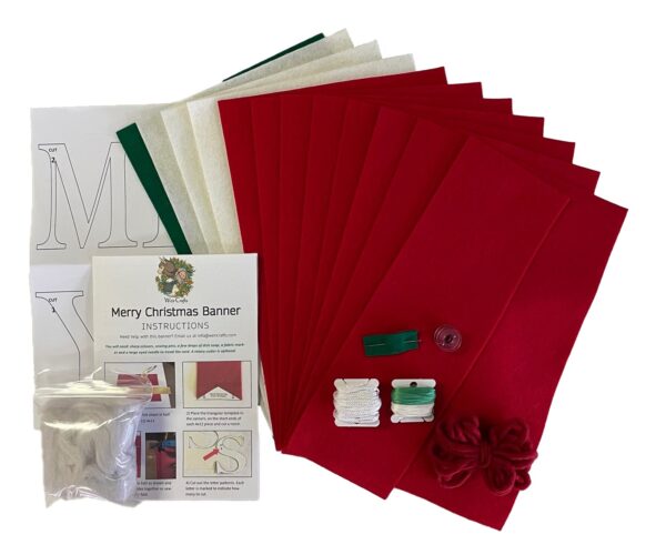 Merry Christmas banner kit contents weir crafts