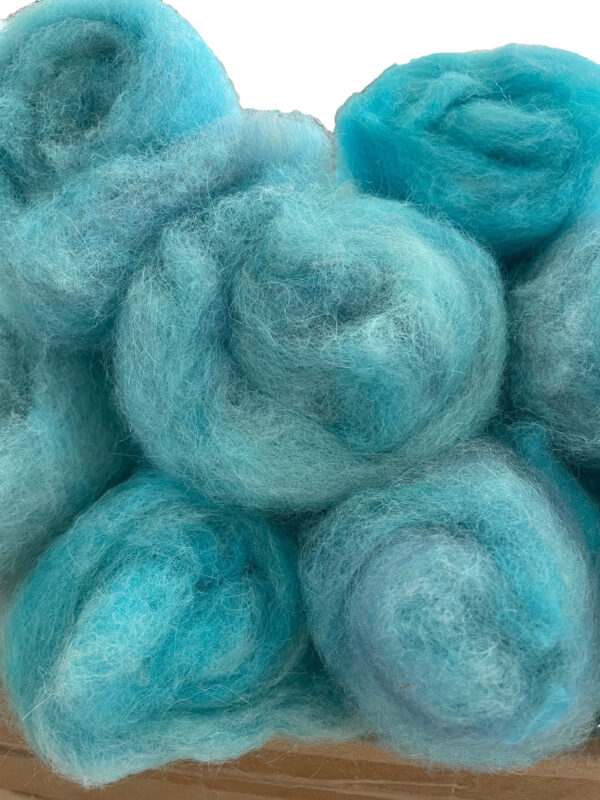 alpaca wool batt blue and gray