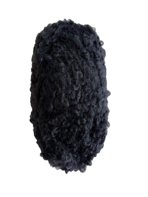 black heavy boucle yarn
