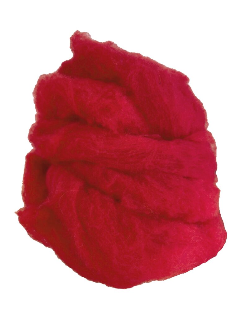 Red great lakes wool roving red