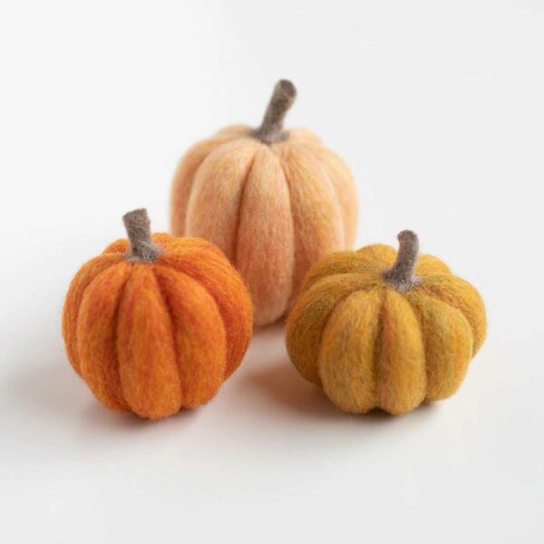 Trio of pumpkins felting kit