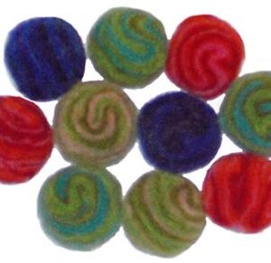 10 Large Spiral Felt Beads - 2.5cm