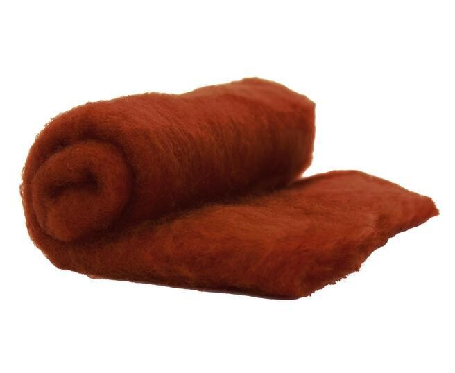 Perendale Wool  -- Carded Batt --  Rust