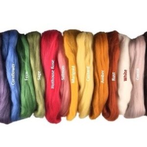 NZ Corriedale Wool Roving 15 Nature Colors