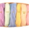 NZ Corriedale Wool Roving 6 Pastel Colors