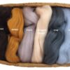 NZ Corriedale Wool Roving -- 6 Neutral Colors