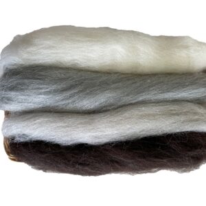 NZ Corriedale Wool Roving - 4 Undyed Colors